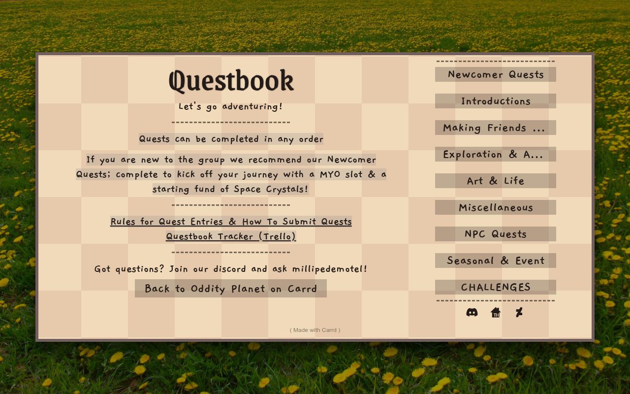 Oddity Questbook